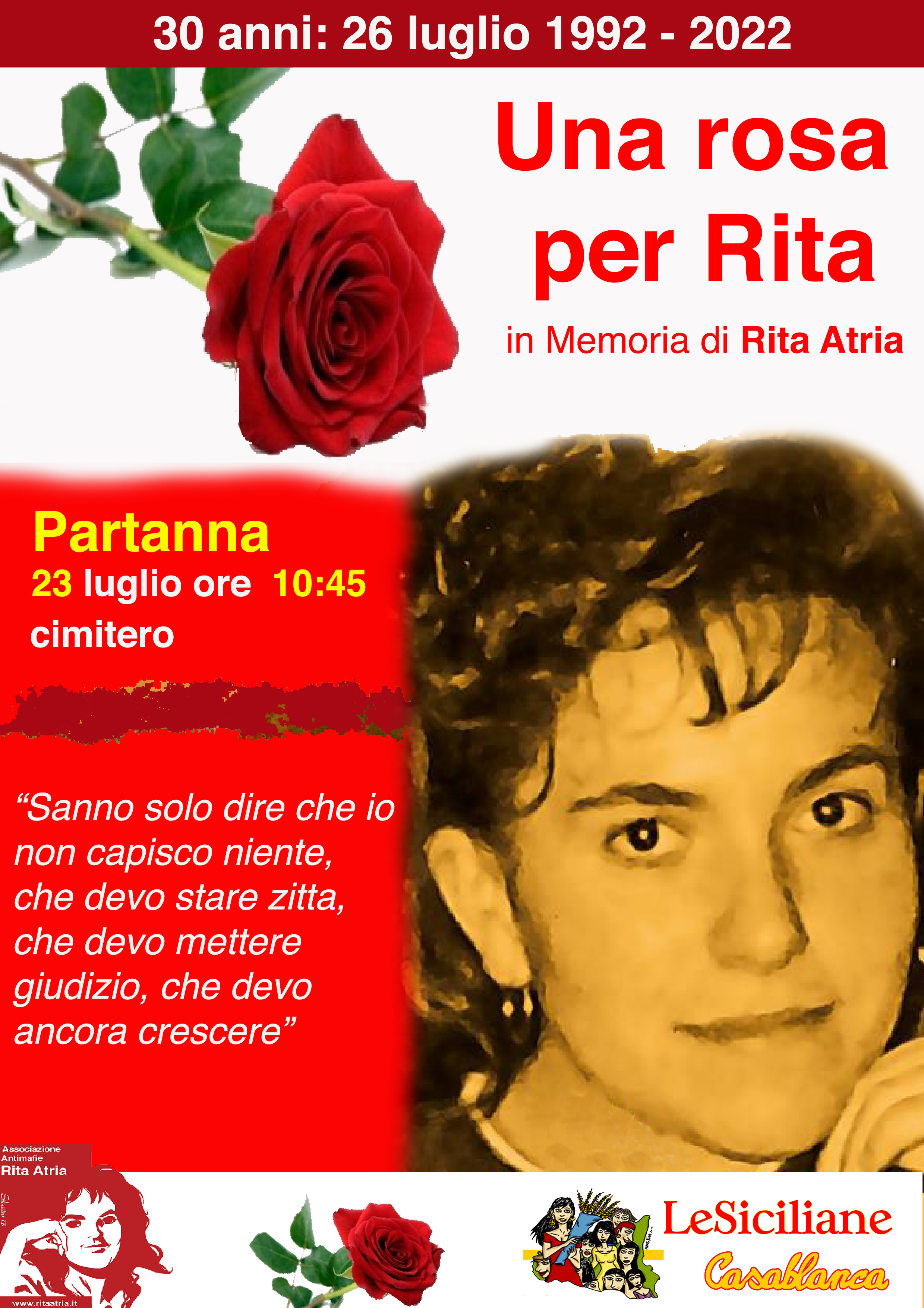 Una Rosa per Rita Atria - Partanna 23 luglio